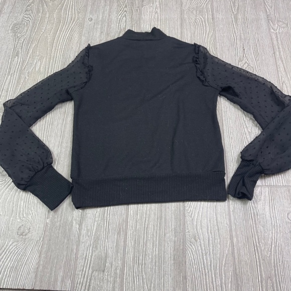 SLATE & WILLOW High Neck Sheer Sleeve Sweater - Picture 2 of 5